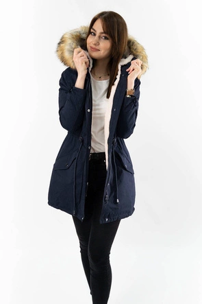 DAMSKA PARKA Z PODPINKĄ GRANATOWA (1998)