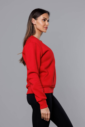Bluza dresowa damska ze ściągaczami czerwona (w01-18)
