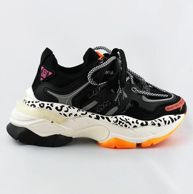 SNEAKERSY DAMSKIE Z PODWÓJNYMI SZNURÓWKAMI CZARNE (BX1826-SP)
