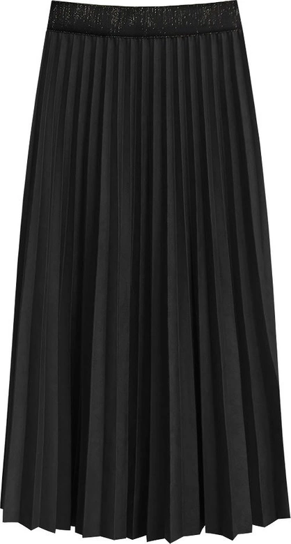 PLISOWANA SPÓDNICA MIDI CZARNA (464ART)