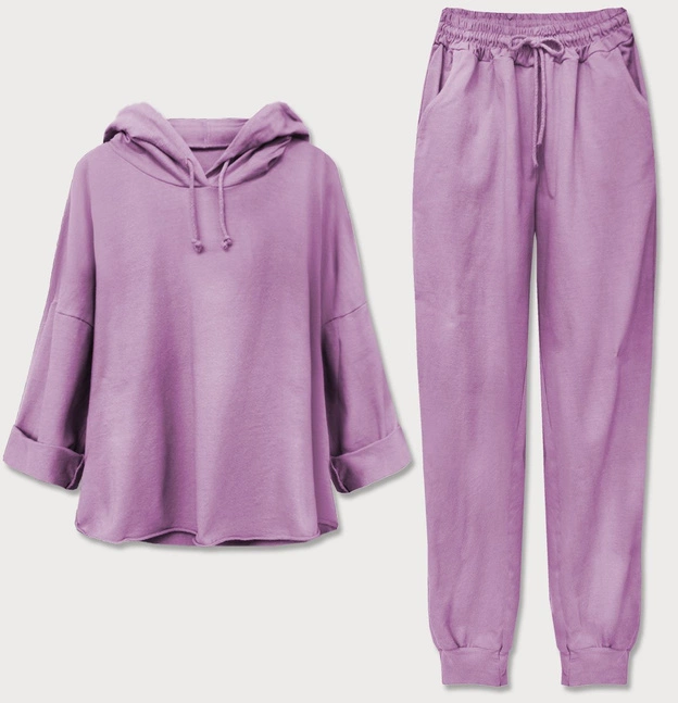 BAWEŁNIANY KOMPLET SPORTOWY DAMSKI LILAC (609ART)