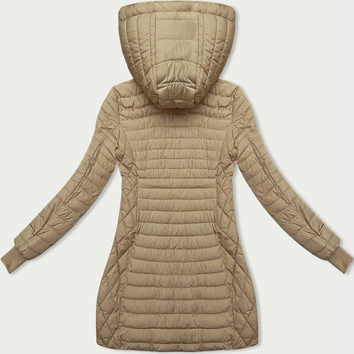 Przejściowa kurtka damska z kapturem piaskowa (2M-017)