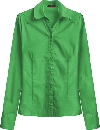 BAWEŁNIANA KOSZULA Z PASKIEM ZIELONA (1017)