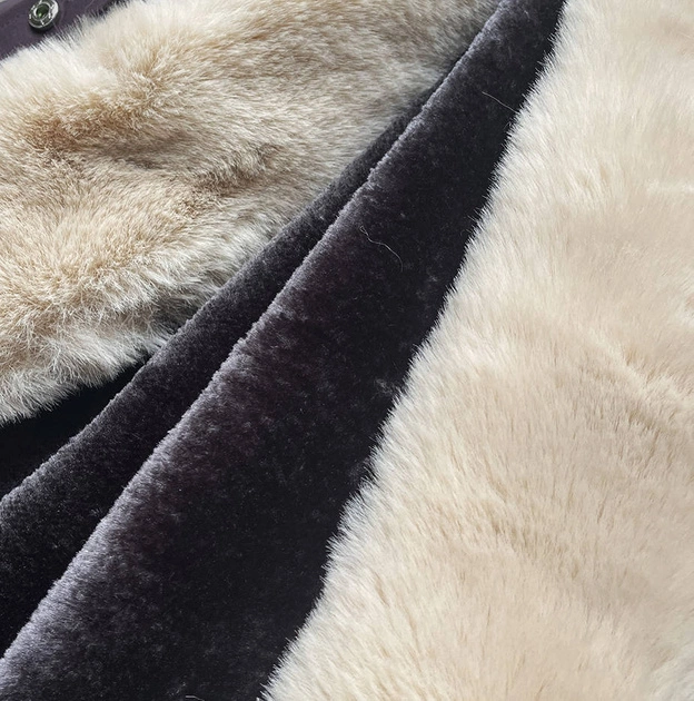 Zimowa damska parka bawełniana grafit-ecru-grafit (fm03-f11)