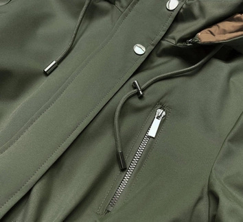 DAMSKA KURTKA DWUSTRONNA KHAKI-BEŻ (BH2016)