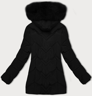Kurtka zimowa damska plus size z kapturem S'west czarna (B8300-1)