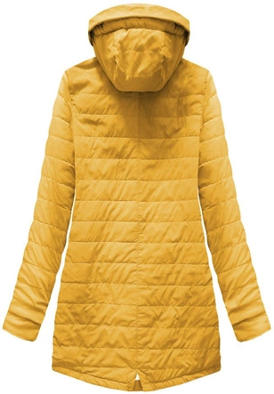 DWUSTRONNA KURTKA Z KAPTUREM MUSZTARDOWA (W0230)