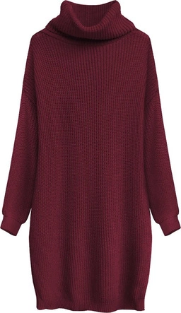 SWETERKOWA SUKIENKA OVERSIZE BORDOWA (473ART)