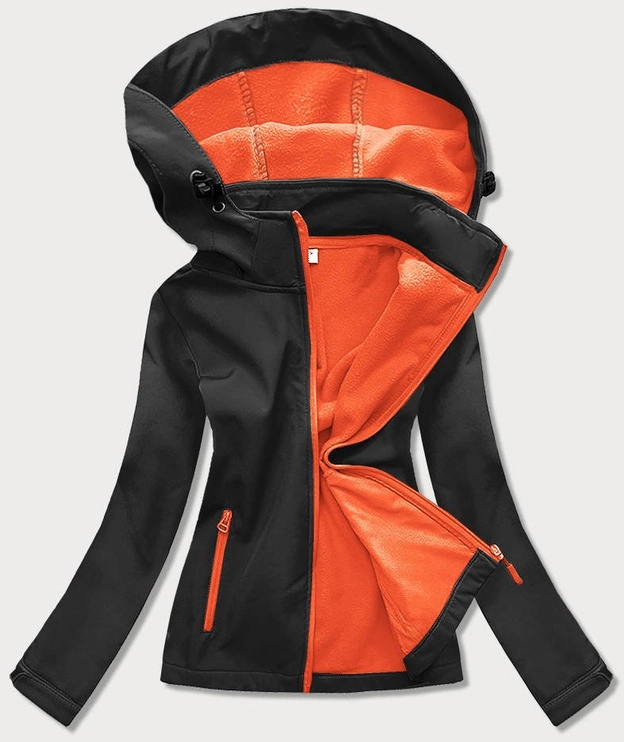 DAMSKA KURTKA-BLUZA TREKKINGOWA CZARNO-POMARAŃCZOWA (HH018-1-48)