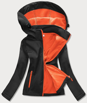 DAMSKA KURTKA-BLUZA TREKKINGOWA CZARNO-POMARAŃCZOWA (HH018-1-48)