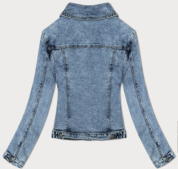 Klasyczna kurtka damska jeans niebieska (W025-B)