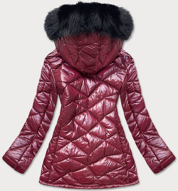 Damska kurtka przejściowa plus size bordowa (mm21-76)