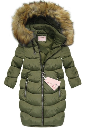 PIKOWANA KURTKA Z RĘKAWEM 3/4 KHAKI (W702)