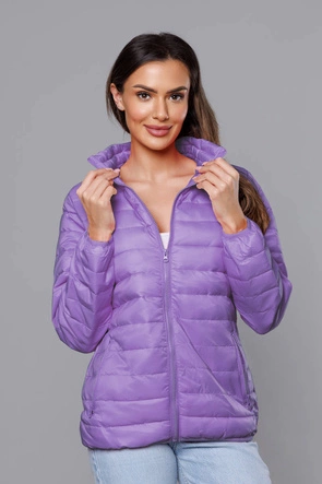 Lekka pikowana kurtka damska jasny fiolet (58M23037-37)