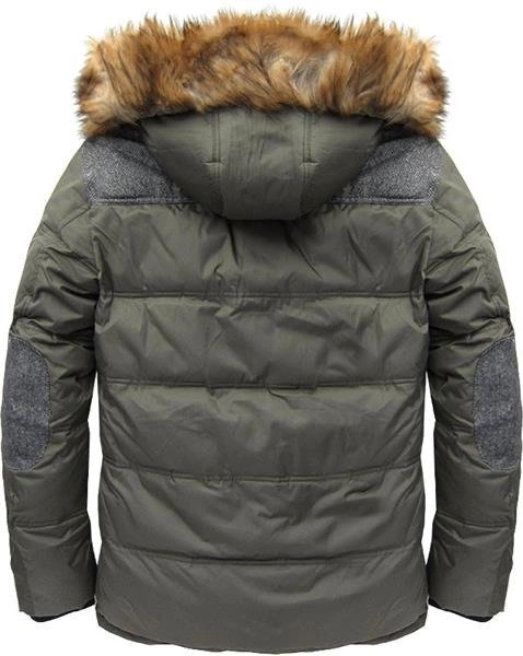 KURTKA ZIMOWA Z PUCHEM NATURALNYM KHAKI (5006)