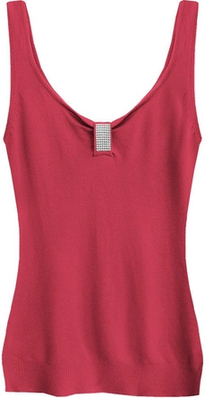 SWETERKOWA BLUZKA NA RAMIĄCZKACH CZERWONA (1125)