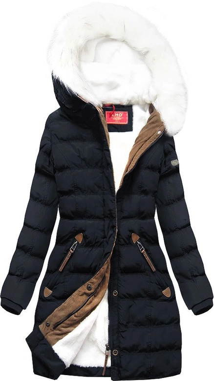 PIKOWANA KURTKA Z KAPTUREM GRANATOWA (A913)