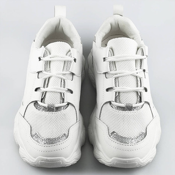 Sznurowane sneakersy damskie białe (172)