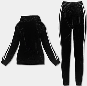 Sportowy komplet z legginsami czarny-biały (YP-9967)