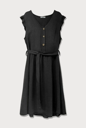 SUKIENKA MIDI Z GUZIKAMI CZARNA (395ART)