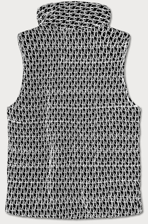 Kamizelka damska w napisy czarna (676art)