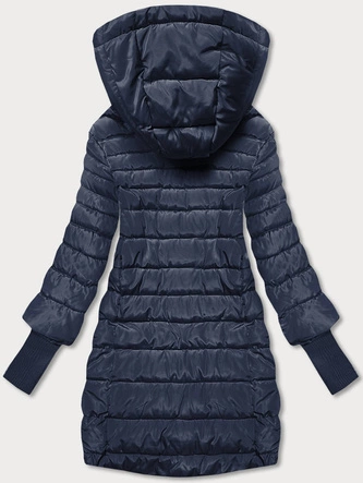 Kurtka damska z dzianinowymi ściągaczami granatowa (P22-6637-99)