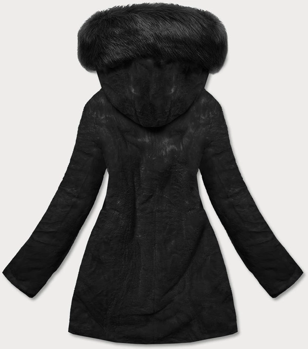 Ciepła kurtka zimowa damska dwustronna ciemny czerwony/czarny (w610)