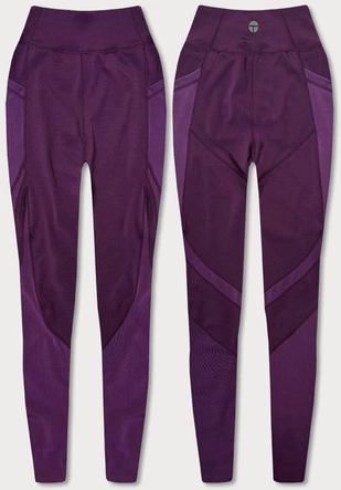 Legginsy treningowe damskie ciemny fioletowy (54379)