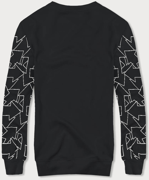 Męska bluza geometryczny wzór czarna (8B1111-3)