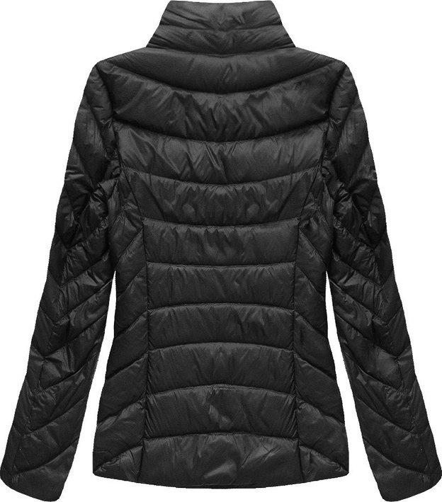 PIKOWANA KURTKA ZE STÓJKĄ CZARNA (X699X)