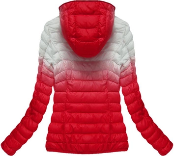 KURTKA OMBRE BIAŁO-CZERWONA (B3516)