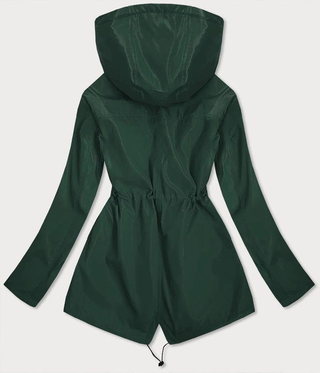 DWUSTRONNA DAMSKA KURTKA Z KAPTUREM ZIELONA-PANTERKA (SS66-1)