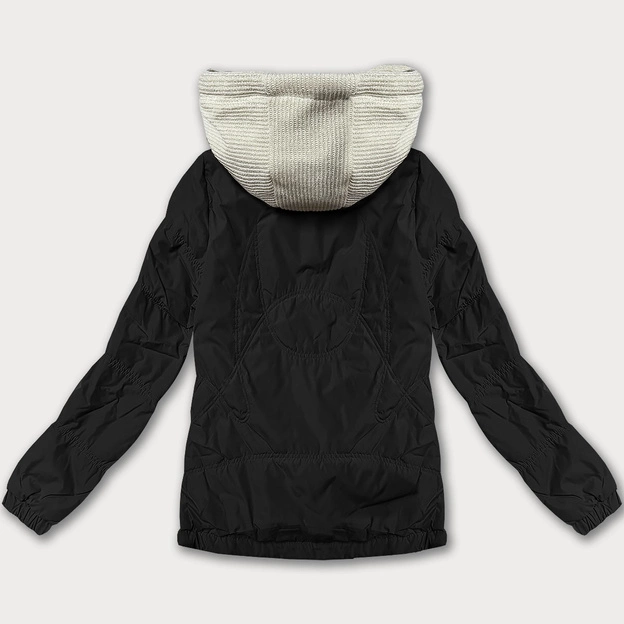 Damska kurtka z ozdobnym kapturem Miss TiTi czarna (3295)