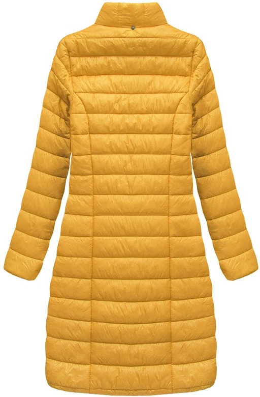 DŁUGA PIKOWANA KURTKA ŻÓŁTA (80930)