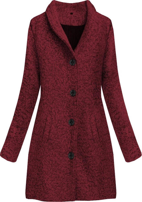 KRÓTKI PŁASZCZ ZIMOWY ZE STÓJKĄ BORDOWY (536/2ART)