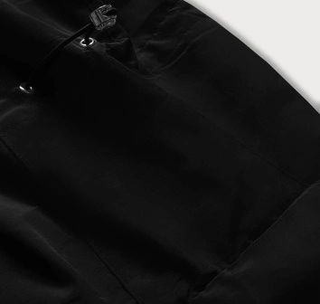 Parka zimowa damska na futrze czarna (m-21501)