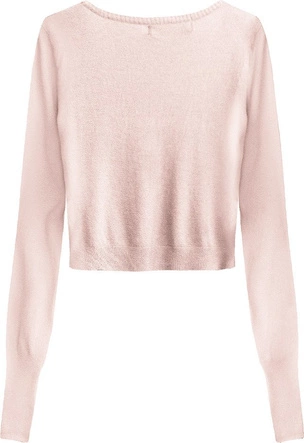 KRÓTKI ZDOBIONY SWETEREK PUDROWY RÓŻ (1550)