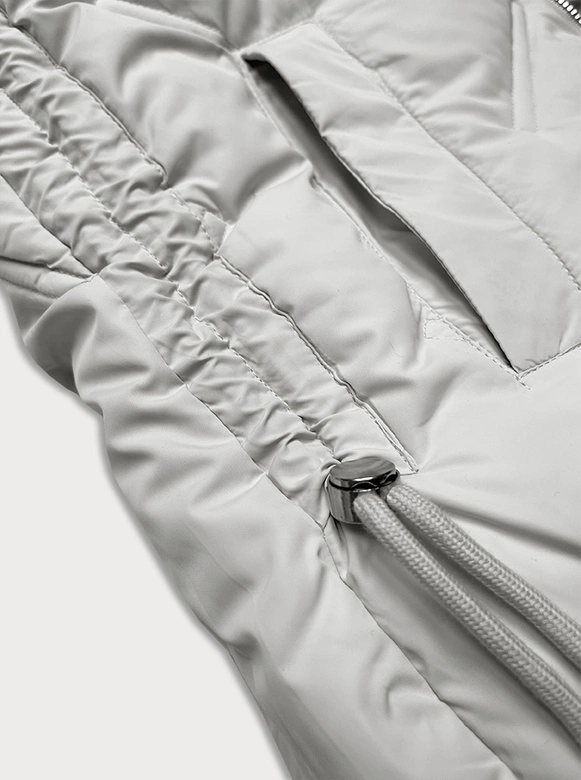 Zimowa kurtka damska ze ściąganymi bokami S'west jasny szary (R8295-26)