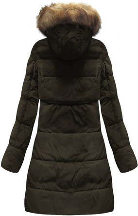 KURTKA Z PUCHEM NATURALNYM KHAKI (8063)