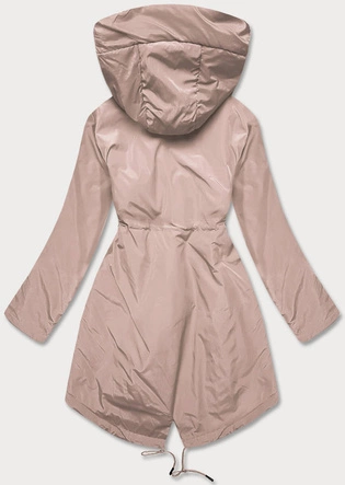 Prosta kurtka damska ze skośnymi kieszeniami beżowa (HS-1832-1)