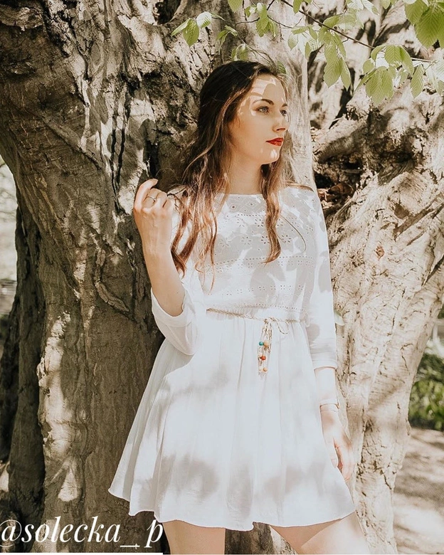 BAWEŁNIANA SUKIENKA W STYLU BOHO HAFTOWANA BIAŁA (212ART)