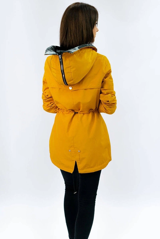 DWUSTRONNA KURTKA Z KAPTUREM ŻÓŁTA (W646)