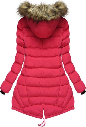 ASYMETRYCZNA KURTKA Z KAPTUREM CZERWONA (W812)