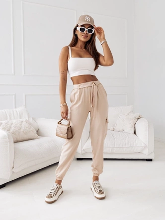 Spodnie damskie bojówki beżowe (8266)