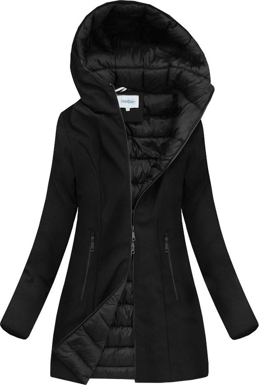 KURTKA Z KAPTUREM CZARNA (J18-006)