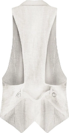 KRÓTKA ELEGANCKA KAMIZELKA ECRU (X1222X)