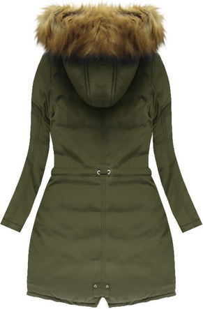 GRUBA PARKA ZIMOWA DAMSKA KHAKI (W710)