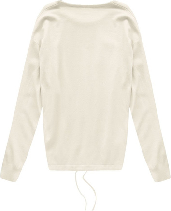 SWETER Z KIESZONKĄ BEŻOWY (P7119)