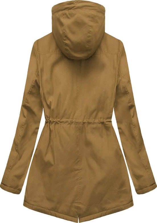 KURTKA TYPU PARKA MUSZTARDOWA (B2649)