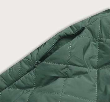 Pikowana kurtka z kołnierzem zielona (AG8-8010)